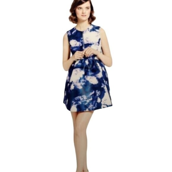 Kate Spade‎ Joss Fit & Flare Cocktail Dress in Blue Dusk Cloud Fabric, Size 6 - Picture 13 of 13